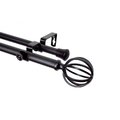 H2H Crate 0.81 in. Double Curtain Rod, 48-84 in. - Black H21853354